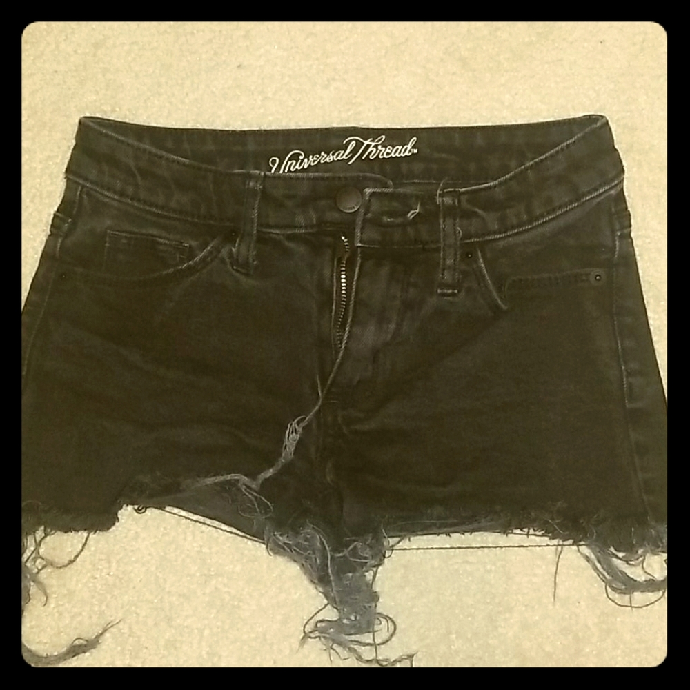 Black Jean short shorts